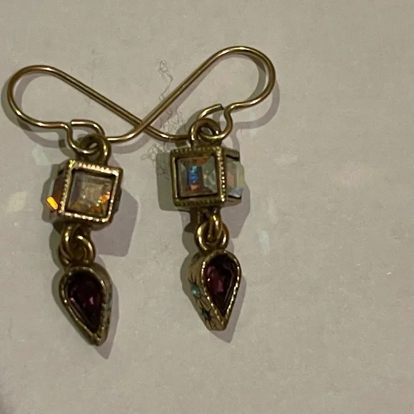 Patricia Locke gold earrings with teardrop on bottom - Picture 1 of 2